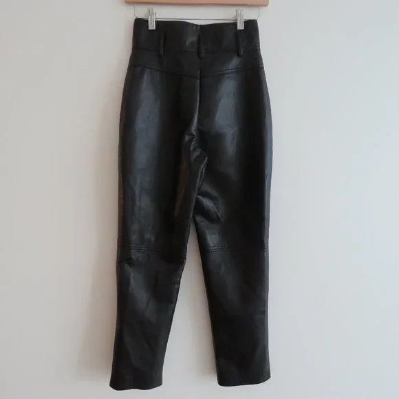 ARITZIA WILFRED High Tied Pant in Black Vegan Leather - Size US 00 (No belt) - Picture 11 of 16